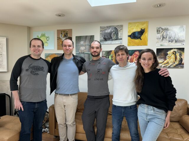 An image Ilya Sutskever tweeted with this OpenAI resignation announcement. From left to right: OpenAI Chief Scientist Jakub Pachocki, President Greg Brockman (on leave), Sutskever (now former Chief Scientist), CEO Sam Altman, and soon-to-be-former CTO Mira Murati.