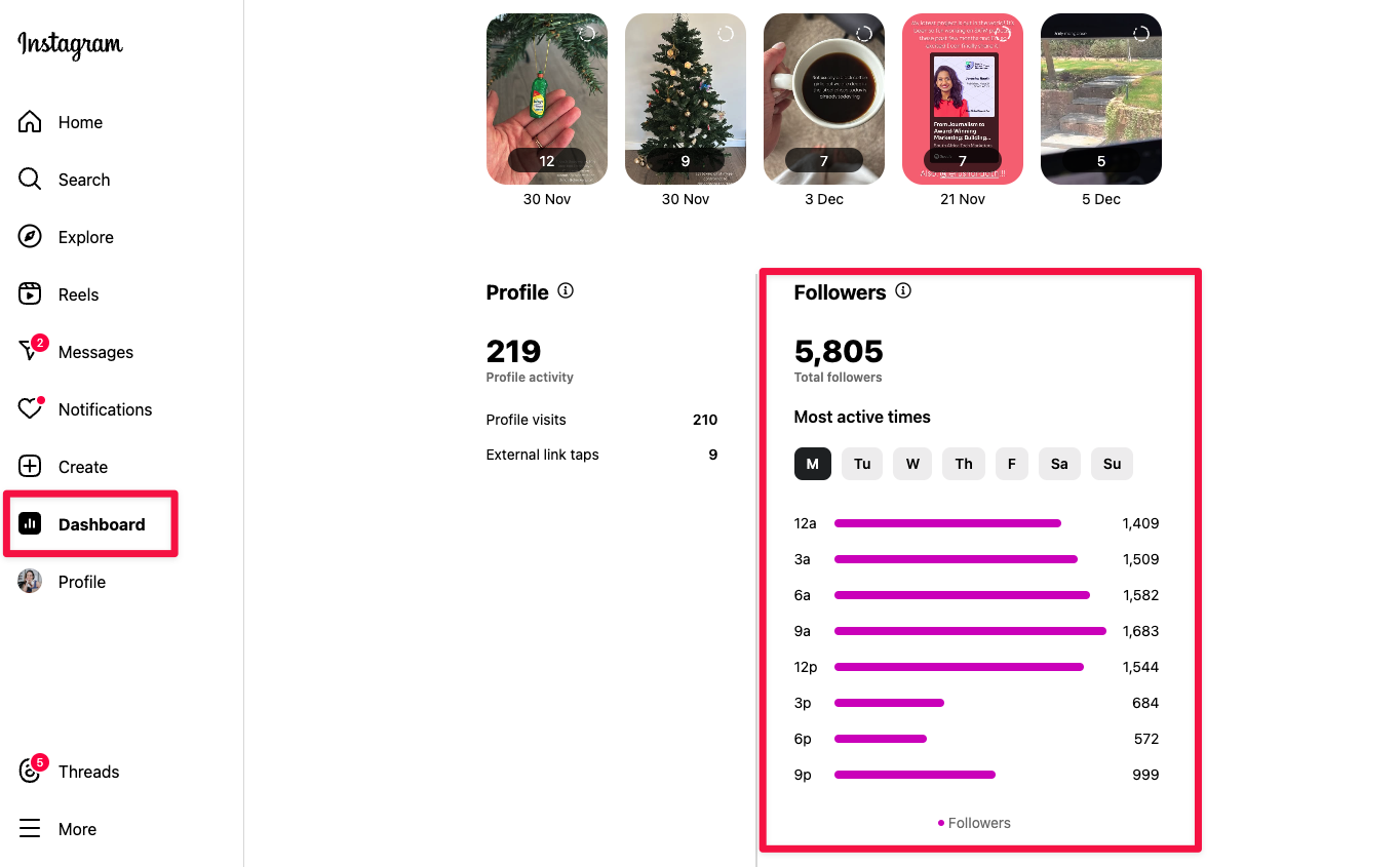 how to find instagram insights on the web