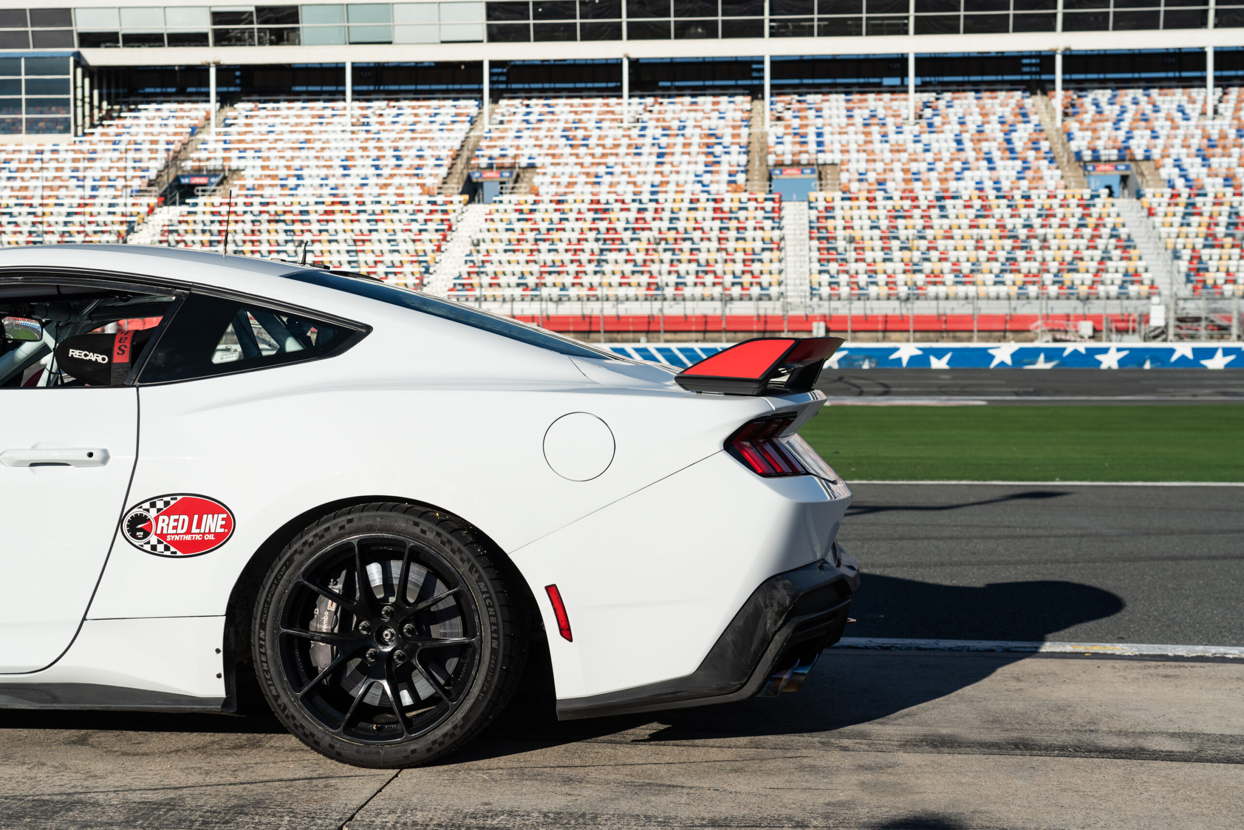 The back half of a Ford Mustang Dark Horse R