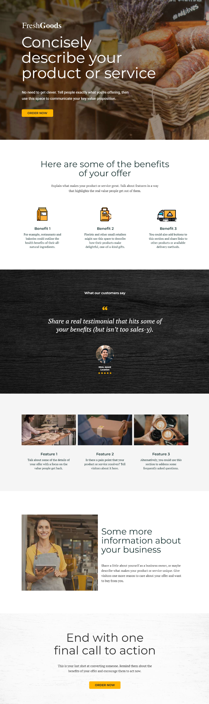 Landing page